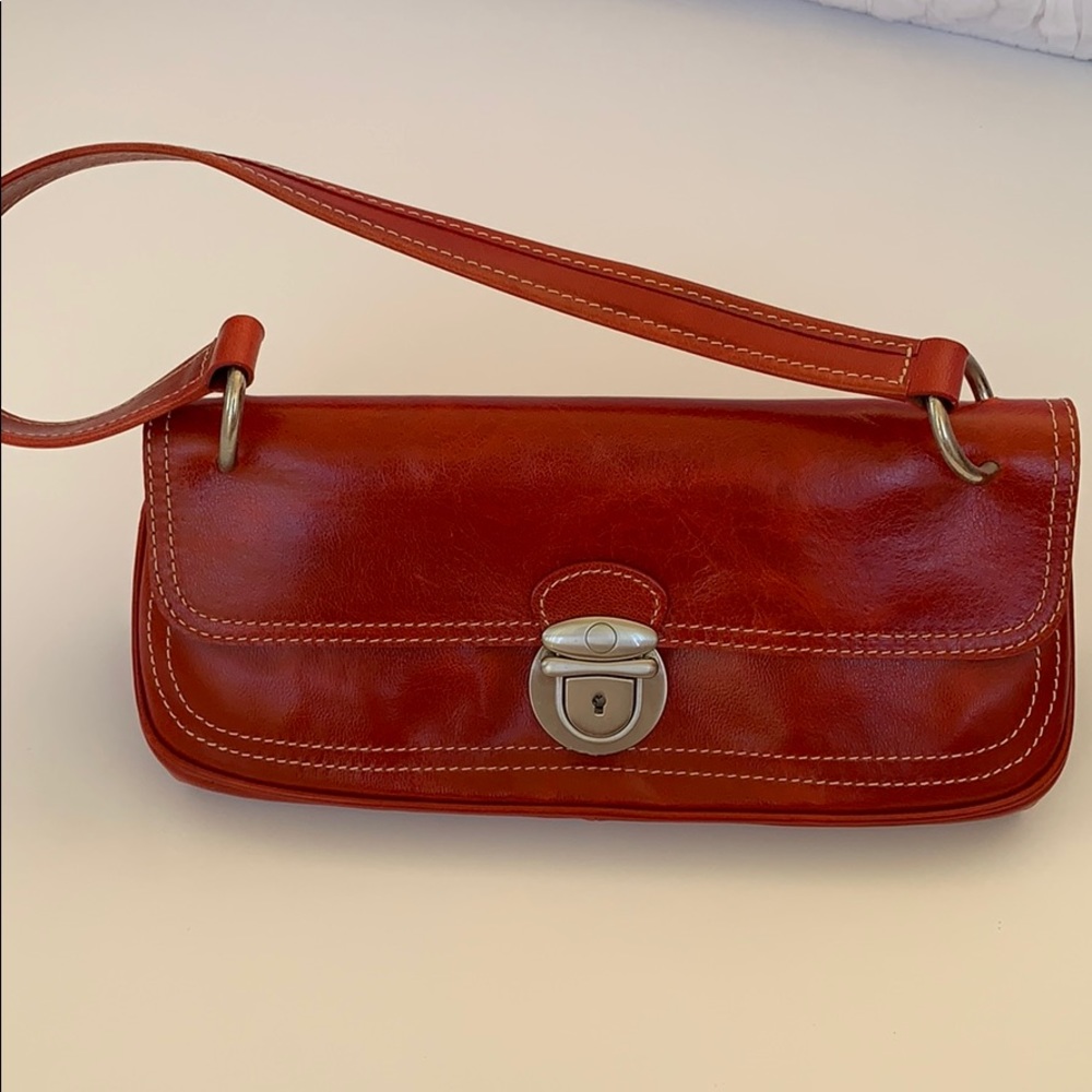 PRUNE red leather purse NWOT